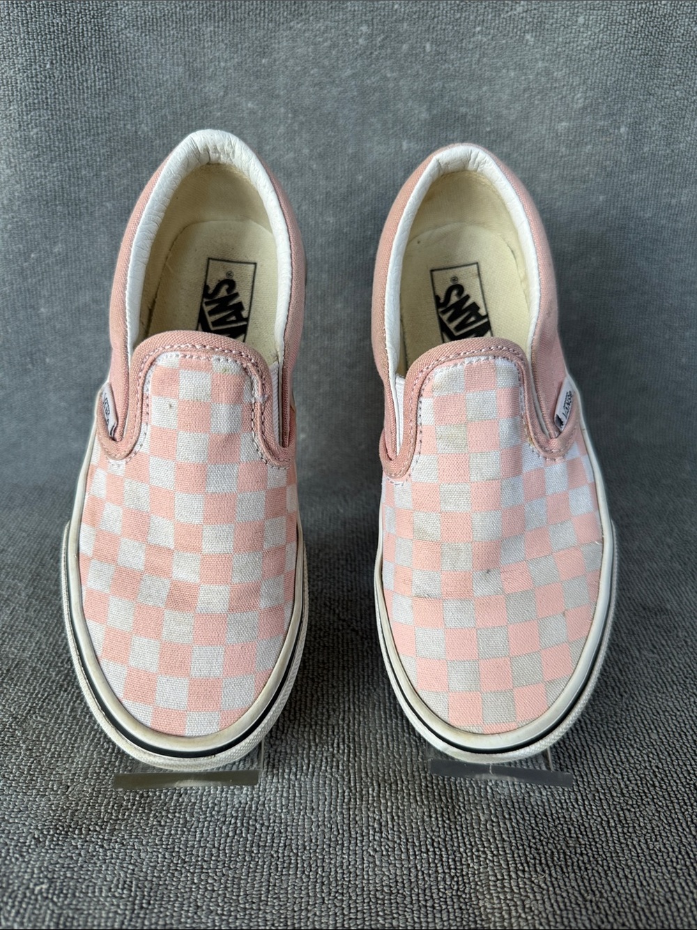 Vans Kids Classic Slip-On Checkerboard Sneakers - Pink & White Size 1.5Y